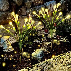 Solar Garden Lights Outdoor: 8 Removable PVC Water Drop Light Head 2 Pack